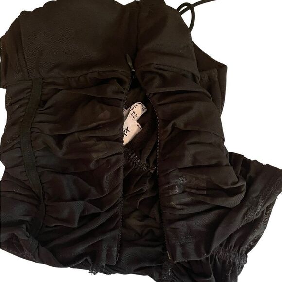 Princess Polly Crop Top Black Sheer - Picture 3 of 5